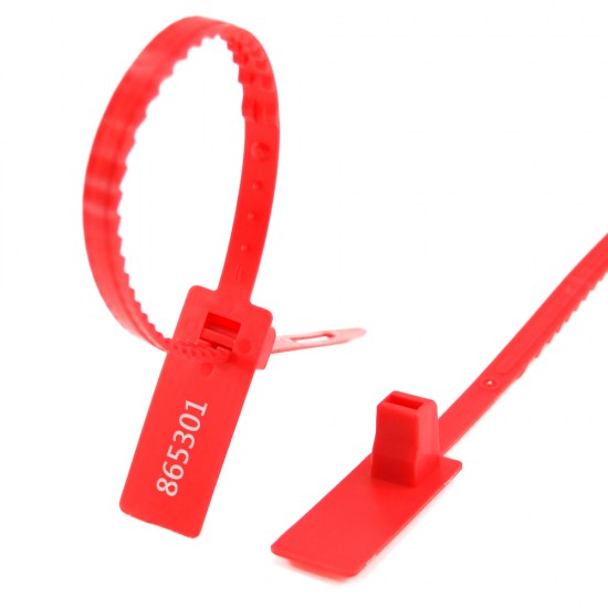 Plastic Trunk Security Seal Pull Tight Plastic Tag Ties Heavy Duty Seals with Numbered Disposable Marker Label for Logistics, Luggage, Transport